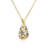 Water Drop Evil Eye Pendant Necklace Colorful Enamel 18K Plated Y2K