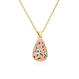 Water Drop Evil Eye Pendant Necklace Colorful Enamel 18K Plated Y2K