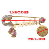 Evil Eye Stainless Steel Pink Brooch Ayatul Kursi Baby Pin