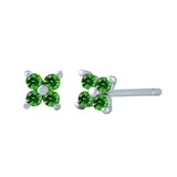 Turquoise 925 Silver Ear Needle Green Zircon Pendant Earrings