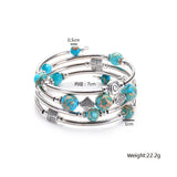 Turquoise Bangle Charm Bracelet Bohemian Copper Wrap Jewelry