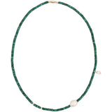 Turquoise Bead Necklace Natural Stone Baroque Pearl Collarbone Necklace
