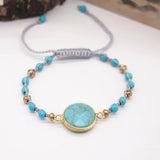 Turquoise Beaded Braid Bracelet - Gift for Friends, Sisters, Wedding