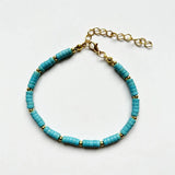Turquoise Beaded Bracelet Heishi Gemstone School Jewelry