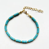 Turquoise Beaded Bracelet Heishi Gemstone School Jewelry