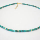 Turquoise Beaded Gemstone Necklace Choker