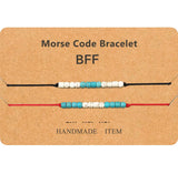 Turquoise Beads Morse Code Bracelet - Family/Couple/Friendship