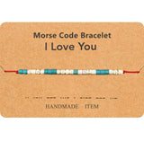 Turquoise Beads Morse Code Bracelet - Family/Couple/Friendship