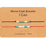 Turquoise Beads Morse Code Bracelet - Family/Couple/Friendship