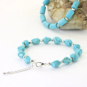 Turquoise Beaded Charm Bracelet for Women