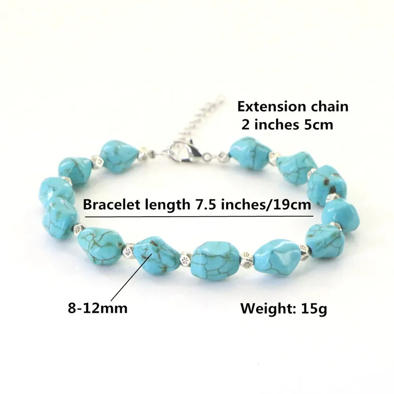 Turquoise Beaded Charm Bracelet for Women