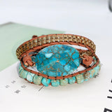 Turquoise Braided Bracelet Lucky Stone Colorful Woven Charm Bracelet for Women