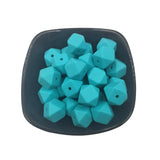Turquoise Hexagon Silicone Bead 14mm for Keychain Bracelet Necklace
