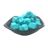 Turquoise Hexagon Silicone Bead 14mm for Keychain Bracelet Necklace