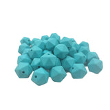 Turquoise Icosahedron Silicone Bead for Keychain Craft