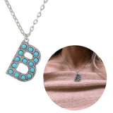 Turquoise Initial Necklace Letter Pendant Necklaces Alphabet Pendant Necklace