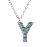 Turquoise Initial Necklace Letter Pendant Necklaces Alphabet Pendant Necklace