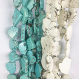 Turquoise Irregular Slice Loose DIY 20-35mm Natural Stone Beads 40cm