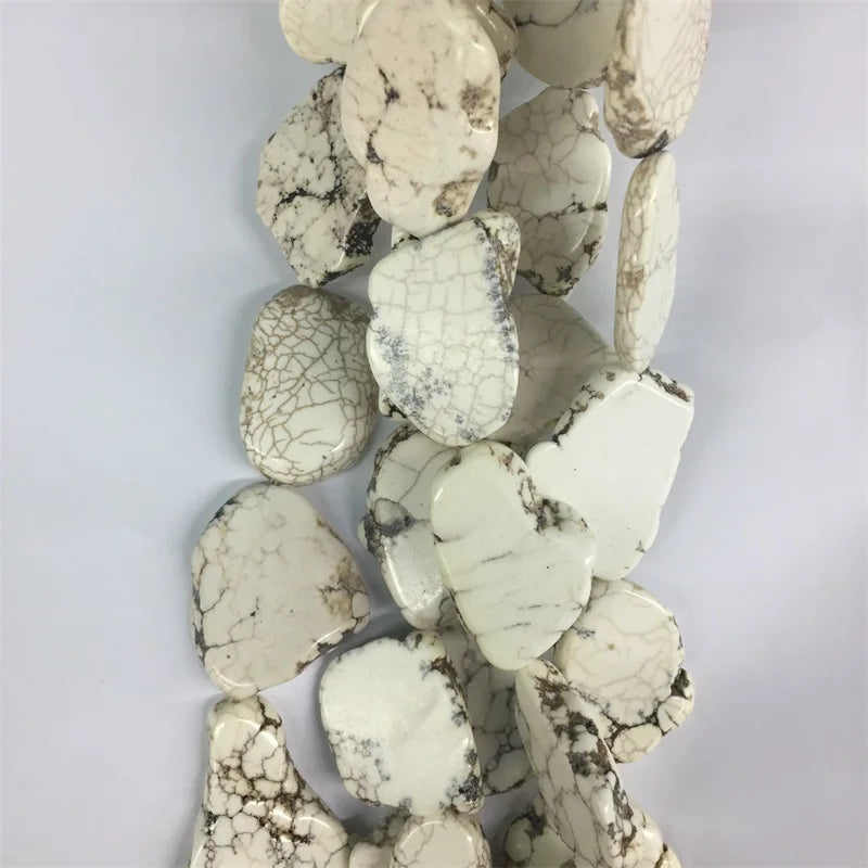 Turquoise Irregular Slice Loose DIY 20-35mm Natural Stone Beads 40cm