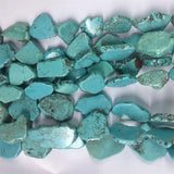 Turquoise Irregular Slice Loose DIY 20-35mm Natural Stone Beads 40cm