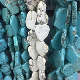Turquoise Irregular Slice Loose DIY 20-35mm Natural Stone Beads 40cm