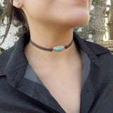 Turquoise Leather Rope Clavicle Chain Necklace for Women