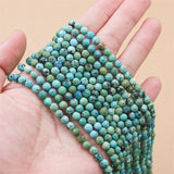 5mm Turquoise Faceted Round Stone Beads Strand for DIY Jewelry Making