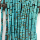 Turquoise Heishi Tube Rectangle Gemstone Bead 2*4/3*6/4*13MM