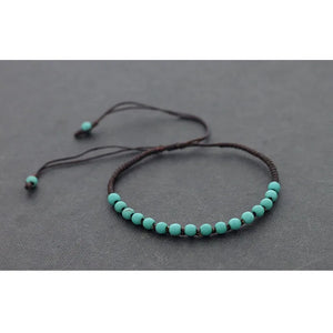 Turquoise Woven Beaded Braided Bracelet