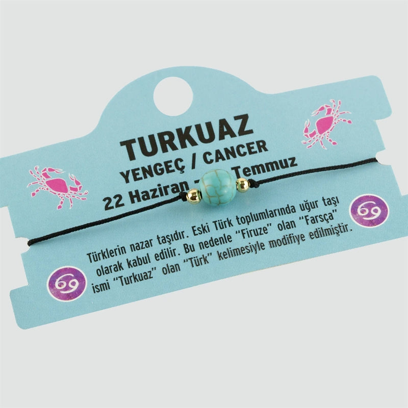 Turquoise Stone Crab Horoscope Bracelet