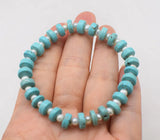 Turquoise Roundel Freshwater Pearl Bracelet 7.5 Inches