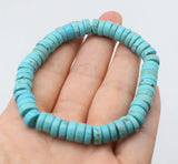 Turquoise Roundel Freshwater Pearl Bracelet 7.5 Inches