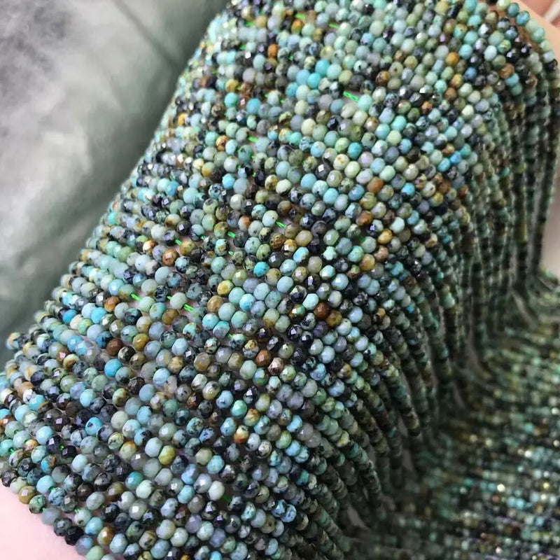 Turquoise 2/4mm Roundelle Faceted Loose Beads for DIY Jewelry Making