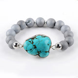 Turquoises Women Bracelets Rough Healing Stone Girls Bracelets