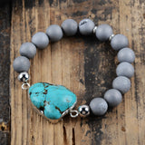 Turquoises Women Bracelets Rough Healing Stone Girls Bracelets