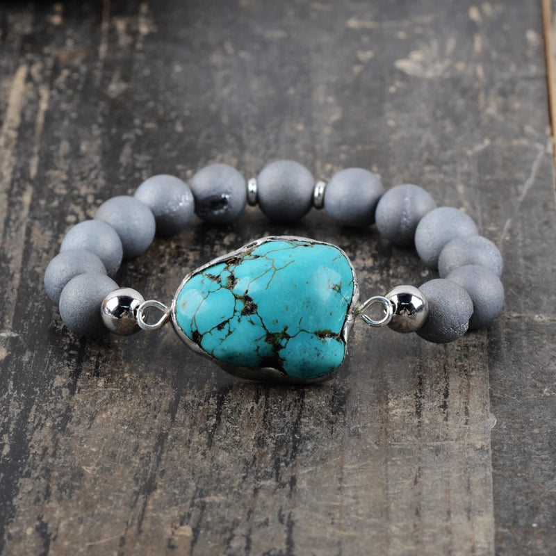 Turquoises Women Bracelets Rough Healing Stone Girls Bracelets