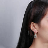Turtle Zircon Drop Earrings 925 Silver Creative Party Jewelry