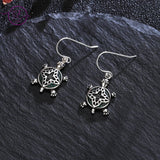 Turtle Zircon Drop Earrings 925 Silver Creative Party Jewelry
