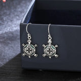 Turtle Zircon Drop Earrings 925 Silver Creative Party Jewelry