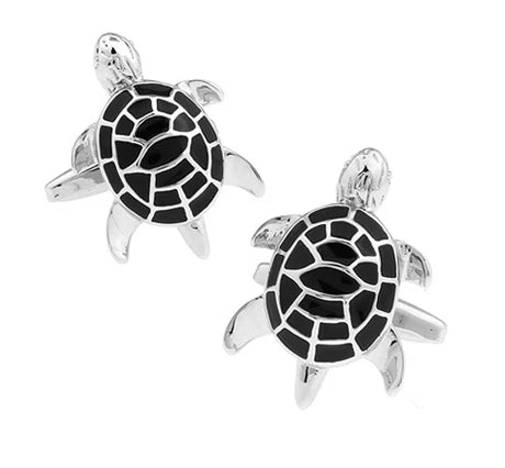 Turtle Cuff Links For Men Tortoise Brass Material Green Cufflinks