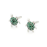 Turtle Cuff Links For Men Tortoise Brass Material Green Cufflinks
