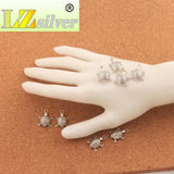Turtle Tortoise Sea Animal Charm Beads Tibetan Silver 30Pcs