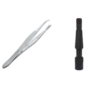 Eyebrow Tweezers Carbon Steel 9 cm & Ring Stretcher Expander