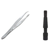 Eyebrow Tweezers Carbon Steel 9 cm & Ring Stretcher Expander