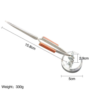 Stainless Steel Soldering Tweezers with Round Base 360 Degree Rotation