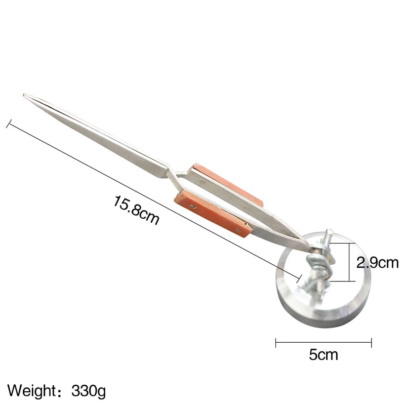 Stainless Steel Soldering Tweezers with Round Base 360 Degree Rotation