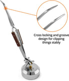 Stainless Steel Soldering Tweezers with Round Base 360 Degree Rotation
