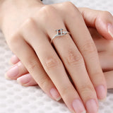 Gemini Constellation Ring 925 Sterling Silver Zirconia Vintage Fine Jewelry