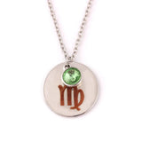 12 Constellations Crystal Necklace Clavicle Chain Couple Pendant