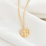 12 Constellations Copper Coin Pendant DIY Earrings Necklace Accessories